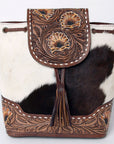 American Darling Backpack Hair On Hand Tooled Genuine Leather Women Bag Western Handbag Purse