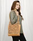 American Darling ADBGZ659 Tote Hand Tooled Genuine Leather Women Bag Western Handbag Purse