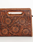 American Darling ADBGZ661 Clutch Hand Tooled Genuine Leather Women Bag Western Handbag Purse