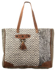 OHLAY KB418 TOTE Upcycled Wool Upcycled Canvas Genuine Leather women bag western handbag purse