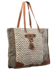 OHLAY KB418 TOTE Upcycled Wool Upcycled Canvas Genuine Leather women bag western handbag purse