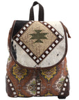 OHLAY KB419 Backpack Hand Tooled Upcycled Wool Upcycled Canvas Hair-On Genuine Leather women bag western handbag purse