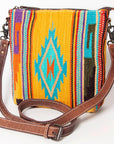 American Darling ADBG1006A Large Crossbody Saddle Blanket Genuine Leather women bag western handbag purse