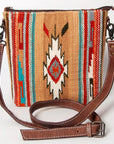 American Darling ADBG1006A Large Crossbody Saddle Blanket Genuine Leather women bag western handbag purse