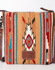 American Darling ADBG1006A Large Crossbody Saddle Blanket Genuine Leather women bag western handbag purse
