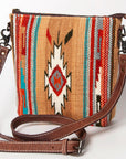 American Darling ADBG1006A Large Crossbody Saddle Blanket Genuine Leather women bag western handbag purse