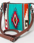 American Darling ADBG1006A Large Crossbody Saddle Blanket Genuine Leather women bag western handbag purse