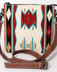 American Darling ADBG1006A Large Crossbody Saddle Blanket Genuine Leather women bag western handbag purse