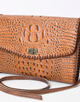 ADBG1023A American Darling Coin Purse Crocodile embossed Genuine Leather women bag western handbag purse