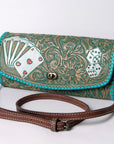 American Darling Wallet Hand Tooled Genuine Leather women bag western handbag purse