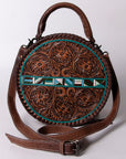 American Darling ADBG1025 Canteen Hand Tooled Genuine Leather women bag western handbag purse