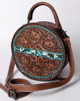 American Darling ADBG1025 Canteen Hand Tooled Genuine Leather women bag western handbag purse