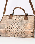 American Darling Briefcase Crocodile embossed Genuine Leather women bag western handbag purse