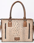 American Darling Briefcase Crocodile embossed Genuine Leather women bag western handbag purse