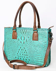 American Darling Briefcase Crocodile embossed Genuine Leather women bag western handbag purse