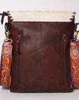 American Darling Messenger Hand Tooled Hair On Genuine Leather Western Women Bag Handbag Purse | Cute