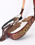 American Darling Hobo Hand Tooled Hair-On Genuine Leather Women Bag Western Handbag Purse