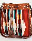 American Darling ADBG574D1 Large Crossbody Saddle Blanket Hair On Genuine Leather Women Bag Western Handbag Purse
