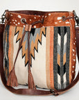 American Darling ADBG574D1 Large Crossbody Saddle Blanket Hair On Genuine Leather Women Bag Western Handbag Purse