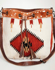American Darling ADBG574D1 Large Crossbody Saddle Blanket Hair On Genuine Leather Women Bag Western Handbag Purse