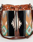 American Darling ADBG574D1 Large Crossbody Saddle Blanket Hair On Genuine Leather Women Bag Western Handbag Purse