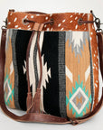 American Darling ADBG574D1 Large Crossbody Saddle Blanket Hair On Genuine Leather Women Bag Western Handbag Purse