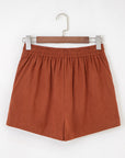 Corduroy Scalloped Edge High Waist Shorts