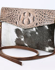 ADBGS178AZ American Darling Hair On Crocodile Embossed Genuine Leather Women Bag Western Handbag Purse