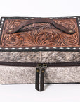 American Darling Jewelry Case Hair-On Genuine Leather Women Bag Western Handbag Purse | Organizer for Travel