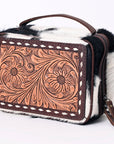 American Darling ADBGA316 Jewelry Case Hand Tooled Hair-On Genuine Leather Women Bag Western Handbag Purse