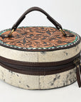 American Darling ADBGA317 Jewelry Case Hand Tooled Hair-On Genuine Leather Women Bag Western Handbag Purse