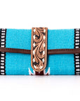 American Darling Jewelry Case Hand Tooled Saddle Blanket Genuine Leather Women Bag Western Handbag Purse