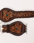 American Darling Floral Hand Tooled I watch Men Women Genuine Leather