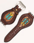 American Darling Floral Hand Tooled I watch Men Women Genuine Leather