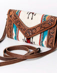 American Darling Hand Tooled Saddle Blanket Genuine Leather Women Bag Western Handbag Purse