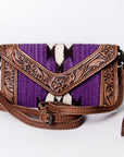 American Darling Hand Tooled Saddle Blanket Genuine Leather Women Bag Western Handbag Purse