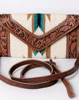 American Darling Hand Tooled Saddle Blanket Genuine Leather Women Bag Western Handbag Purse