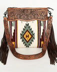American Darling ADBGZ666 Signature Crossbody Hand Tooled Saddle Blanket Genuine Leather Women Bag Western Handbag Purse