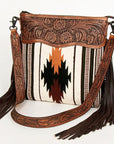 American Darling ADBGZ667 Signature Crossbody Hand Tooled Saddle Blanket Genuine Leather Women Bag Western Handbag Purse