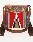 American Darling ADBGZ669 Signature Crossbody Hand Tooled Saddle Blanket Genuine Leather Women Bag Western Handbag Purse