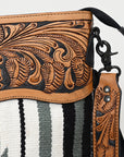 American Darling ADBGZ673 Signature Crossbody Hand Tooled Saddle Blanket Genuine Leather Women Bag Western Handbag Purse