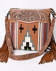 American Darling ADBGZ672 Signature Crossbody Hand Tooled Saddle Blanket Genuine Leather Women Bag Western Handbag Purse