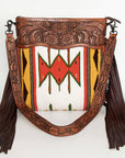 American Darling ADBGZ677 Signature Crossbody Hand Tooled Saddle Blanket Genuine Leather Women Bag Western Handbag Purse