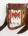 American Darling ADBGZ677 Signature Crossbody Hand Tooled Saddle Blanket Genuine Leather Women Bag Western Handbag Purse