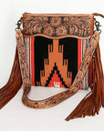 American Darling ADBGZ678 Signature Crossbody Hand Tooled Saddle Blanket Genuine Leather Women Bag Western Handbag Purse