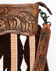 American Darling ADBGZ680 Signature Crossbody Hand Tooled Saddle Blanket Genuine Leather Women Bag Western Handbag Purse