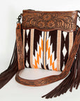 American Darling ADBGZ680 Signature Crossbody Hand Tooled Saddle Blanket Genuine Leather Women Bag Western Handbag Purse