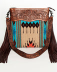 American Darling ADBGZ687 Signature Crossbody Hand Tooled Saddle Blanket Genuine Leather Women Bag Western Handbag Purse