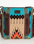 American Darling ADBGZ687 Signature Crossbody Hand Tooled Saddle Blanket Genuine Leather Women Bag Western Handbag Purse