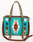 American Darling ADBG1033A Tote Saddle Blanket Genuine Leather women bag western handbag purse